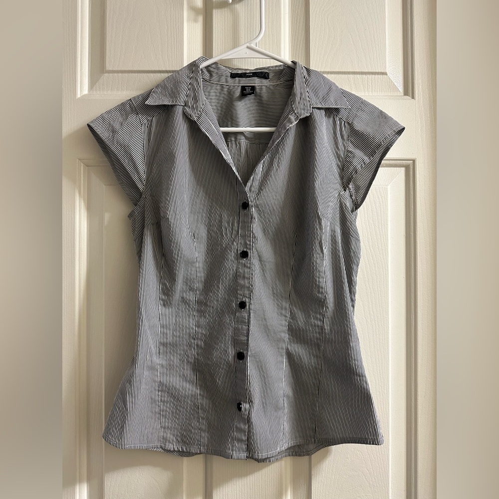 H&M pin striped button up